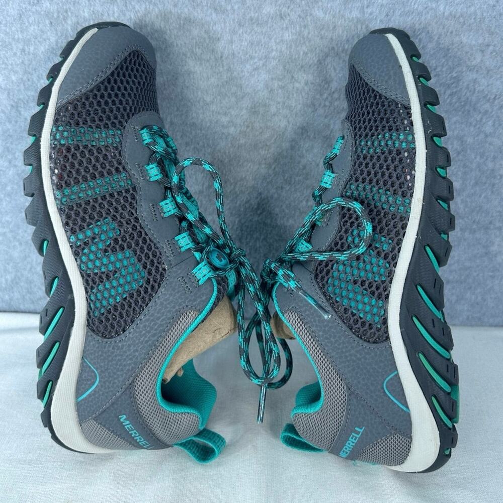 Merrell Women's sz 6 Riverbed Trail Mesh Hiking Shoe Teal Grey Outdoors Water - Picture 4 of 9